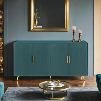 Meuble TV en bois avec armoire de rangement et étagères réglables, console multimédia pour salon ou chambre