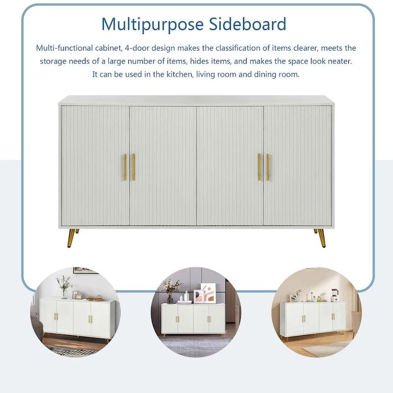 Meuble TV en bois avec armoire de rangement et étagères réglables, console multimédia pour salon ou chambre