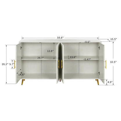 Meuble TV en bois avec armoire de rangement et étagères réglables, console multimédia pour salon ou chambre