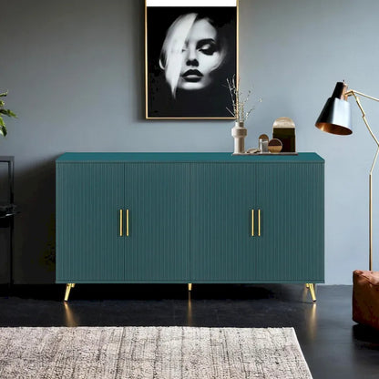 Meuble TV en bois avec armoire de rangement et étagères réglables, console multimédia pour salon ou chambre