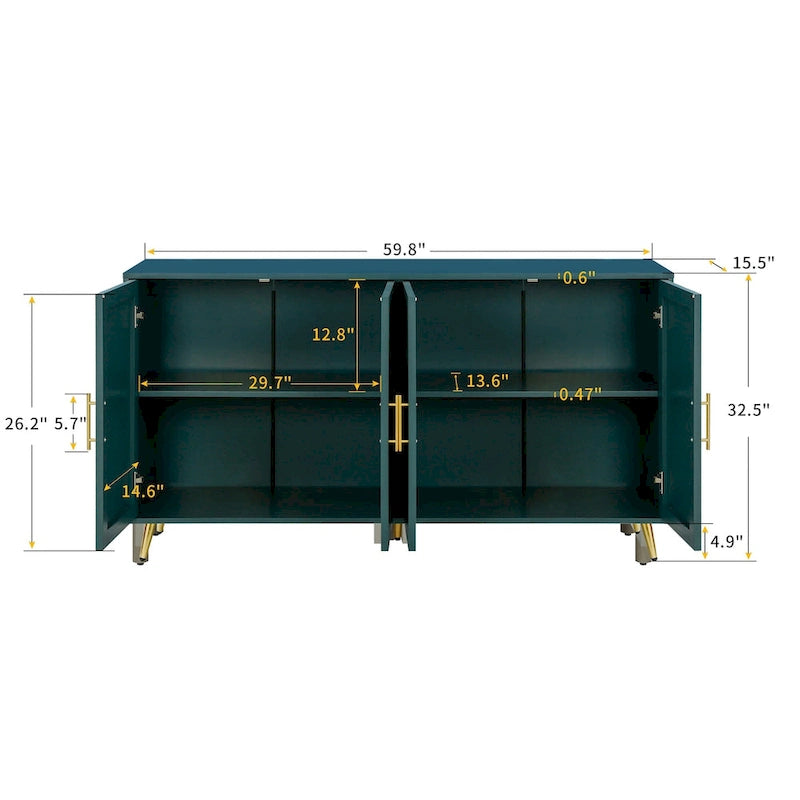 Meuble TV en bois avec armoire de rangement et étagères réglables, console multimédia pour salon ou chambre