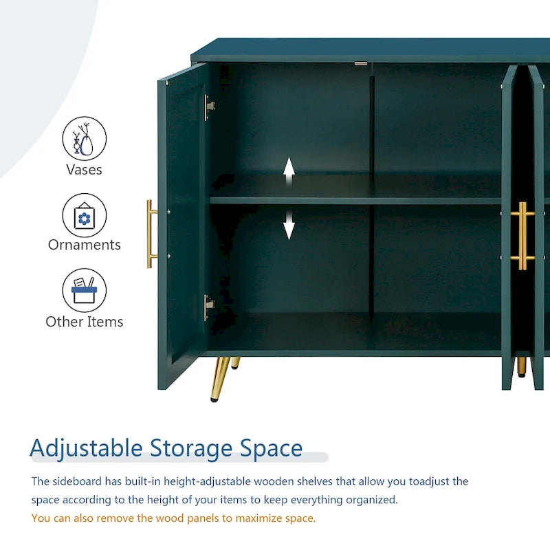 Meuble TV en bois avec armoire de rangement et étagères réglables, console multimédia pour salon ou chambre