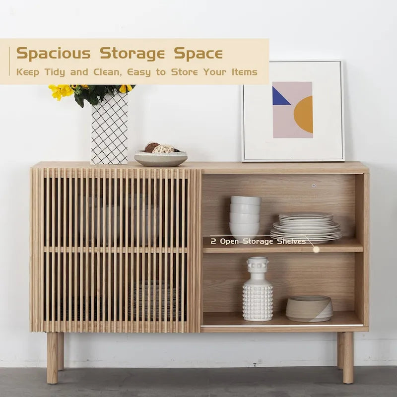 Buffet/meuble de rangement d'appoint en chêne massif de 48 pouces
