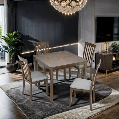 Ensemble table et chaises de salle à manger rectangulaires en bois pour 4 personnes, table de cuisine