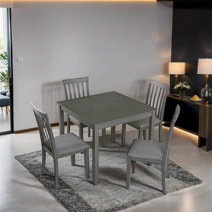 Ensemble table et chaises de salle à manger rectangulaires en bois pour 4 personnes, table de cuisine