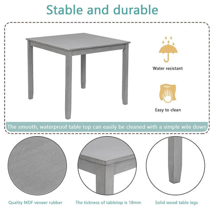 Ensemble table et chaises de salle à manger rectangulaires en bois pour 4 personnes, table de cuisine
