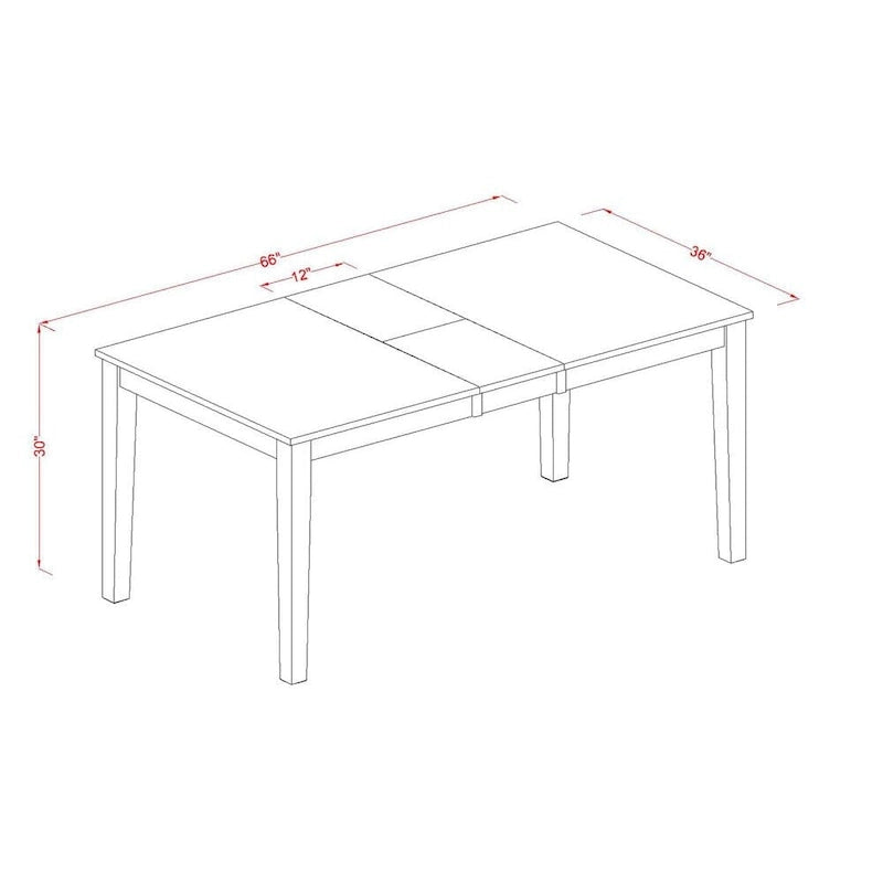 L'ensemble de salle à manger East West Furniture comprend une table rectangulaire, des chaises et un banc (différentes options de type d'assise).
