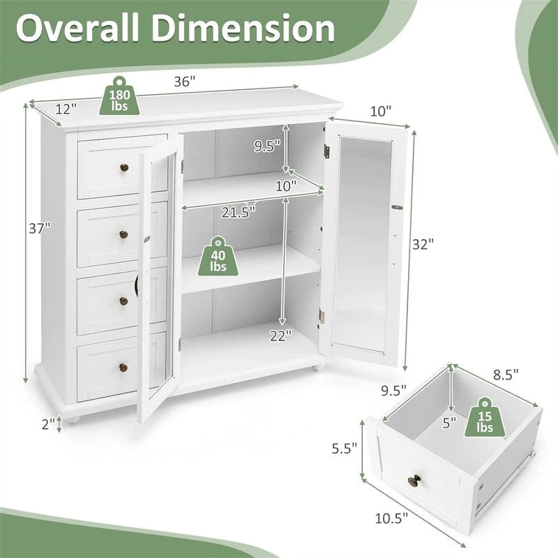 Buffet/meuble de rangement - 12 po P x 36 po L x 37 po H