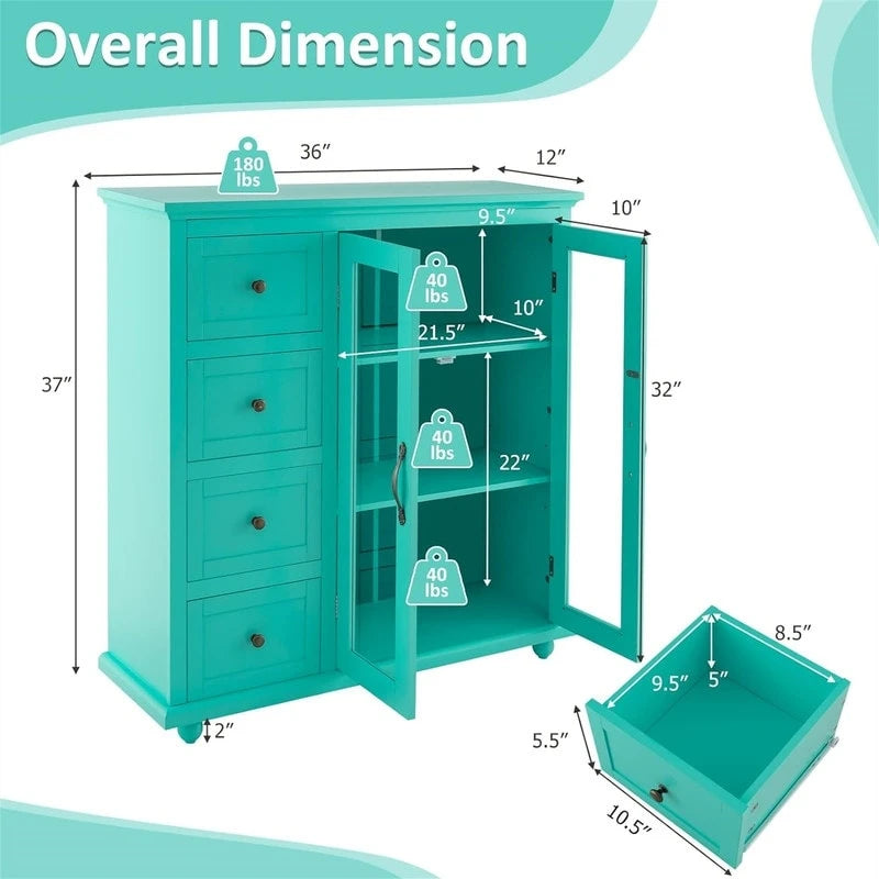 Buffet/meuble de rangement - 12 po P x 36 po L x 37 po H