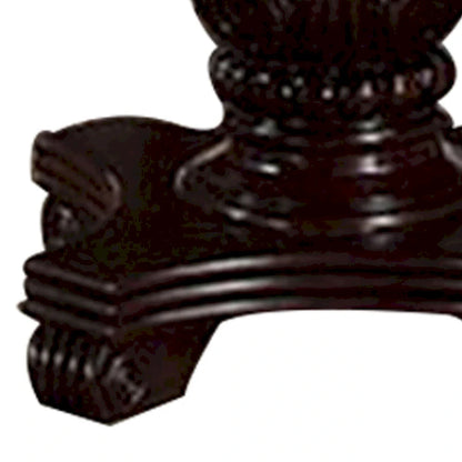 Table de salle à manger de 168 cm (66 pouces), rallonge, double pied central, chêne cerisier brun