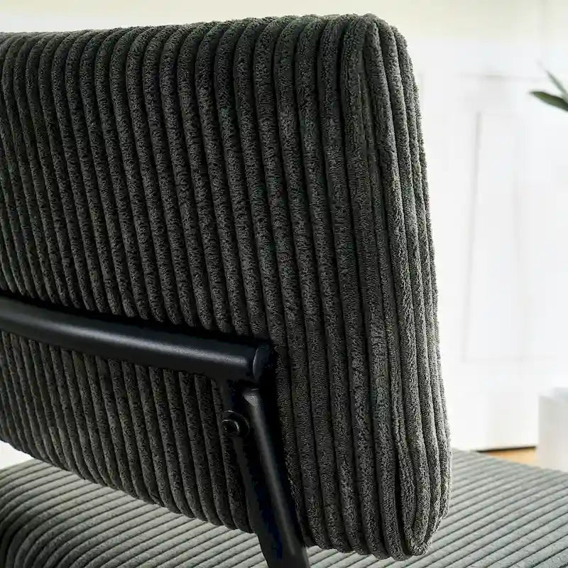 Chaise de salle à manger moderne et simple en velours, chaises rembourrées en tissu, tabouret de chambre, chaise de coiffeuse avec pieds en métal noir (lot de 2)