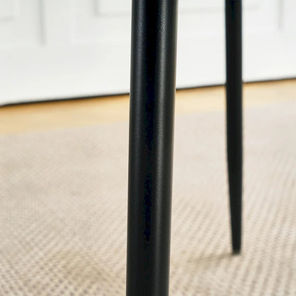 Chaise de salle à manger moderne et simple en velours, chaises rembourrées en tissu, tabouret de chambre, chaise de coiffeuse avec pieds en métal noir (lot de 2)