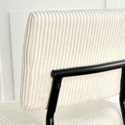 Chaise de salle à manger moderne et simple en velours, chaises rembourrées en tissu, tabouret de chambre, chaise de coiffeuse avec pieds en métal noir (lot de 2)