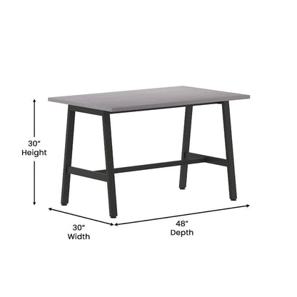 Table de conférence commerciale avec plateau stratifié et piètement en A