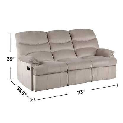 Canapé inclinable manuel recouvert de velours