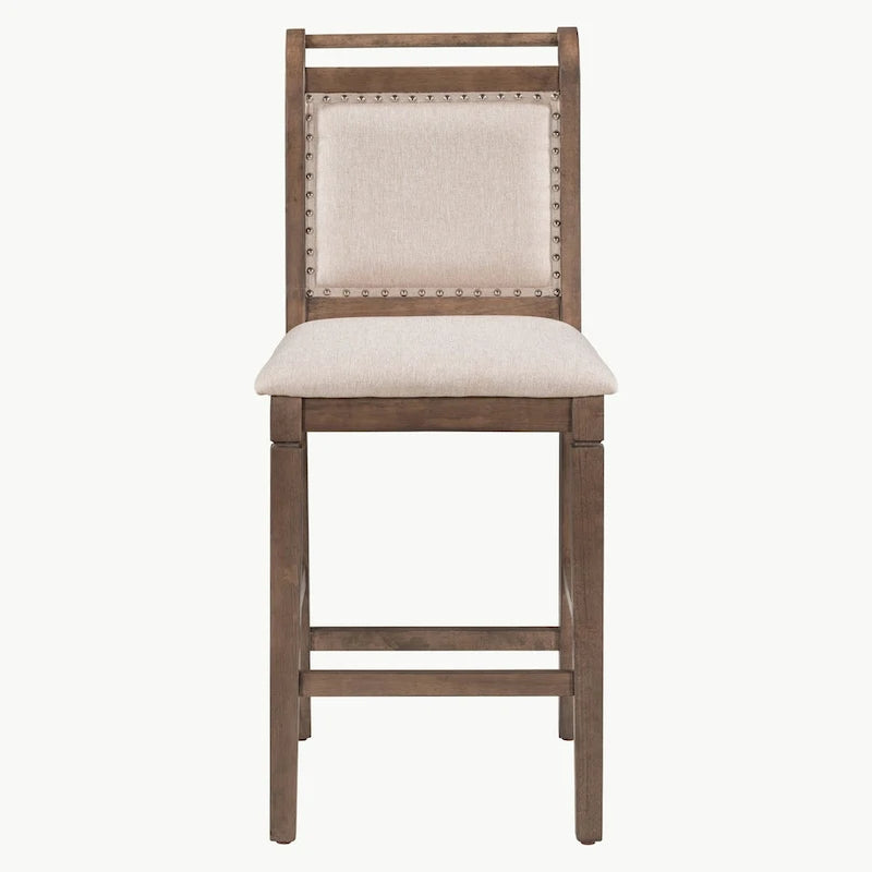 Ensemble de table à manger 3 pièces en bois, hauteur comptoir, à abattants