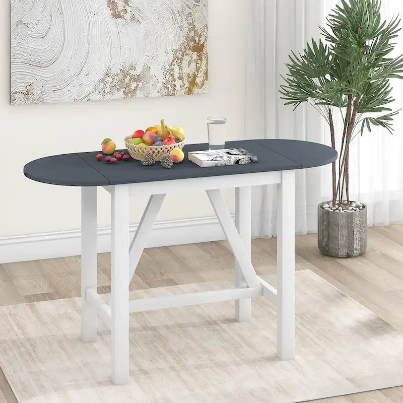 Ensemble de table à manger 3 pièces en bois, hauteur comptoir, à abattants