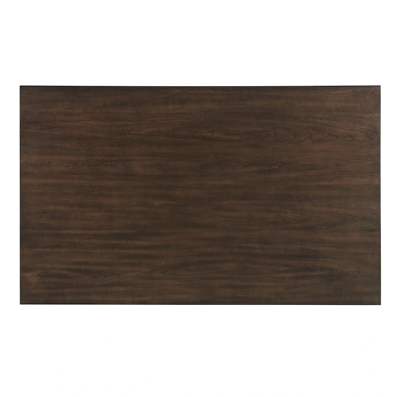 Table de salle à manger Humpty de 152 cm (60 pouces), plateau rectangulaire, 2 tiroirs, bois brun cerisier