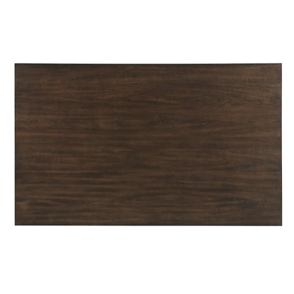 Table de salle à manger Humpty de 152 cm (60 pouces), plateau rectangulaire, 2 tiroirs, bois brun cerisier