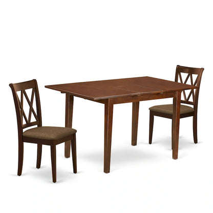 Ensemble de salle à manger East West Furniture : une table en bois et des chaises de salle à manger en lin.