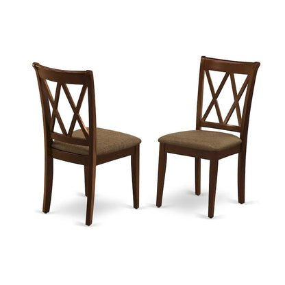 Ensemble de salle à manger East West Furniture : une table en bois et des chaises de salle à manger en lin.
