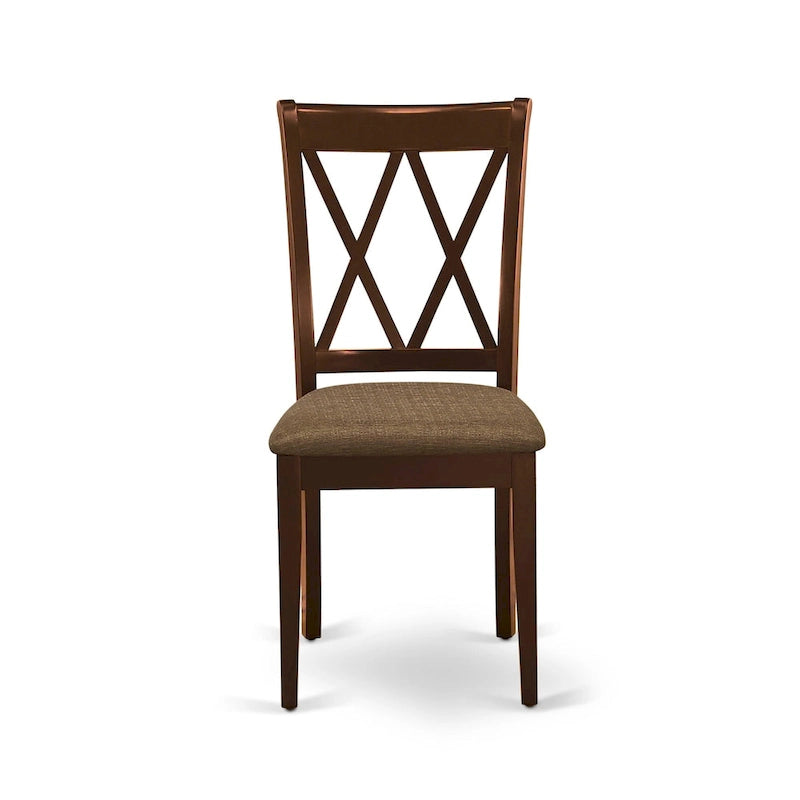 Ensemble de salle à manger East West Furniture : une table en bois et des chaises de salle à manger en lin.
