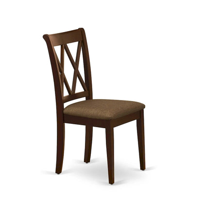 Ensemble de salle à manger East West Furniture : une table en bois et des chaises de salle à manger en lin.