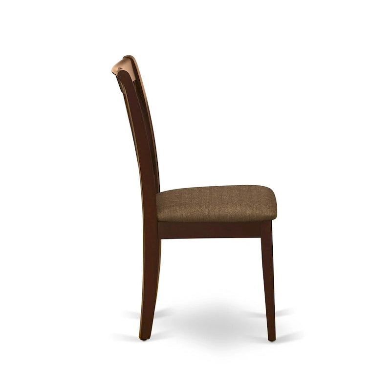 Ensemble de salle à manger East West Furniture : une table en bois et des chaises de salle à manger en lin.