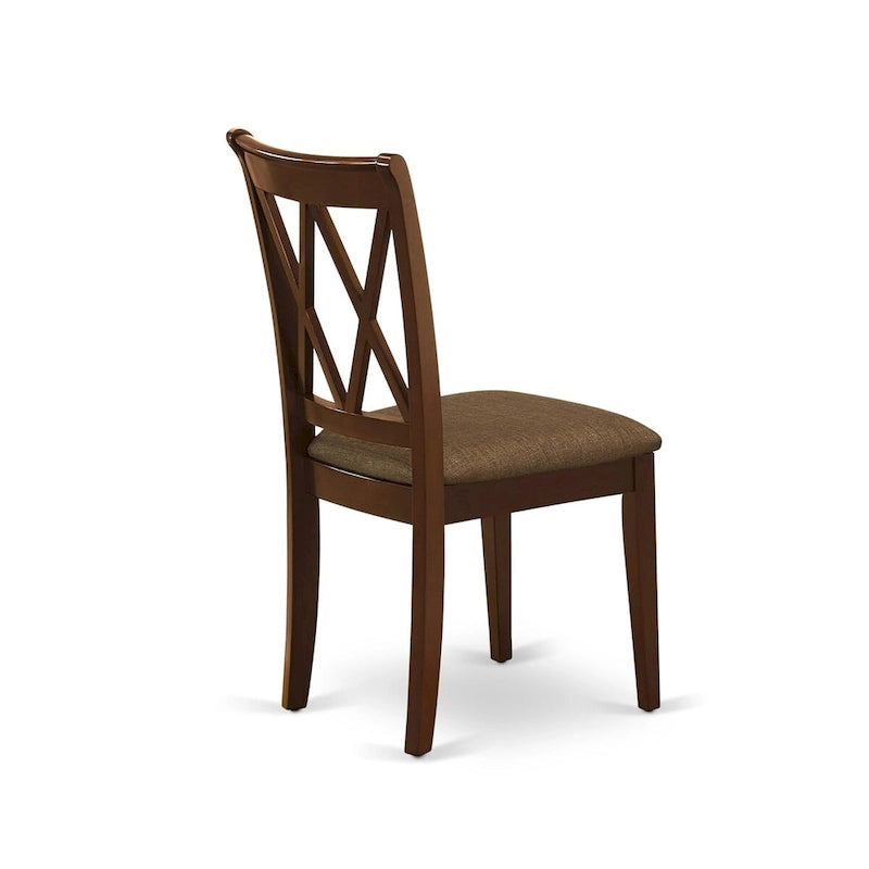 Ensemble de salle à manger East West Furniture : une table en bois et des chaises de salle à manger en lin.