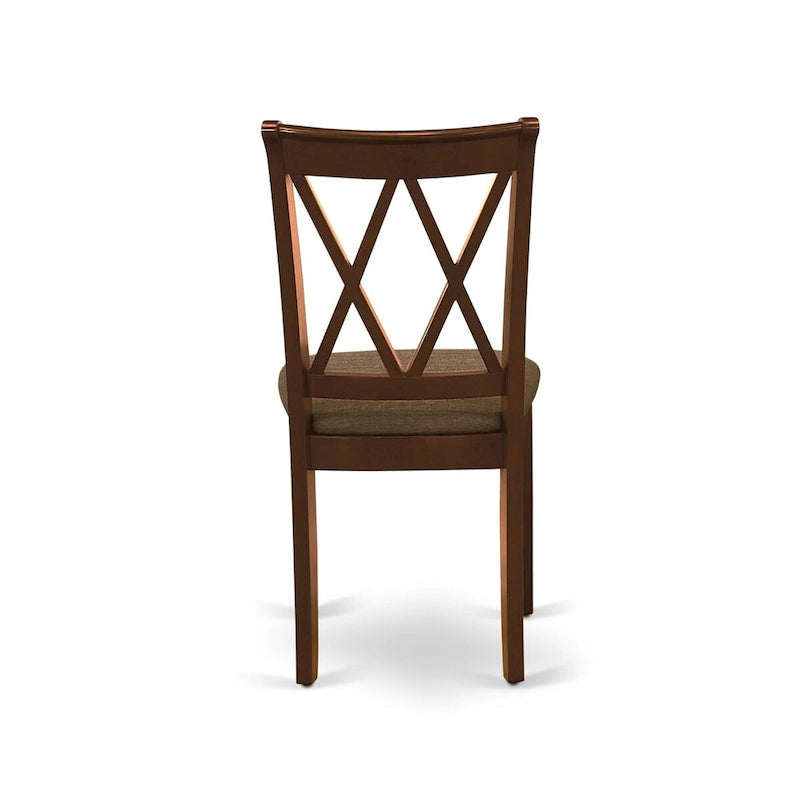 Ensemble de salle à manger East West Furniture : une table en bois et des chaises de salle à manger en lin.