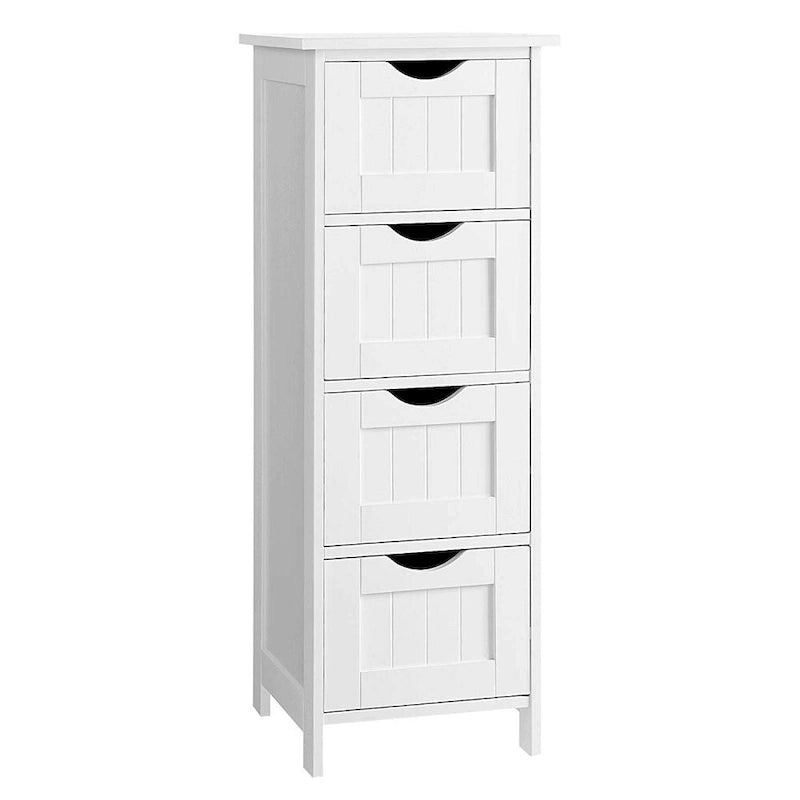 Armoire à linge de salle de bain autoportante en bois blanc de 30 cm (11,8 po)