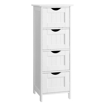 Armoire à linge de salle de bain autoportante en bois blanc de 30 cm (11,8 po)