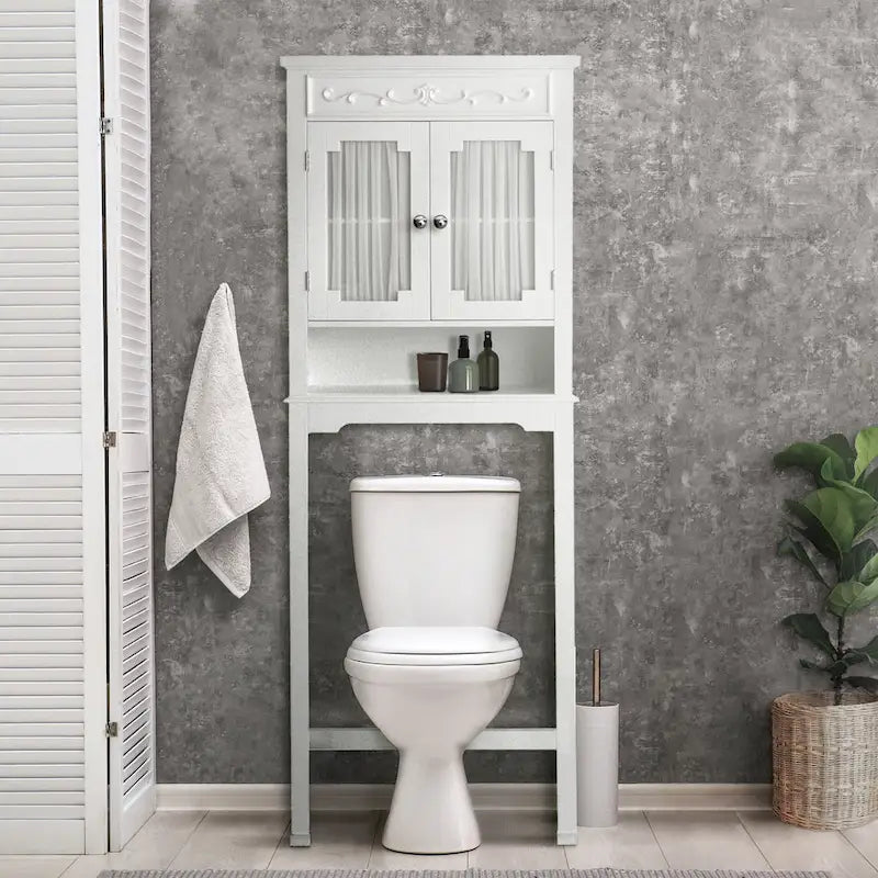 Meuble de rangement en bois Teamson Home Lisbon à placer au-dessus des toilettes