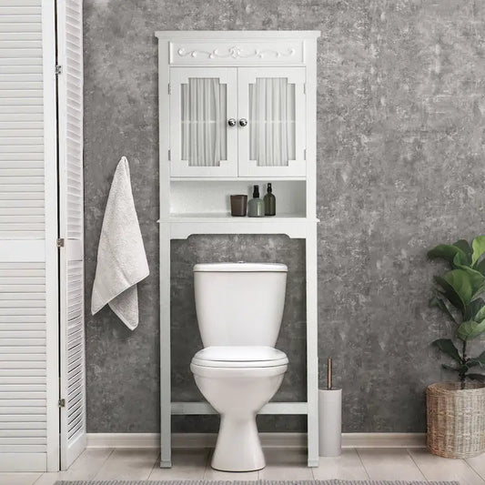 Meuble de rangement en bois Teamson Home Lisbon à placer au-dessus des toilettes