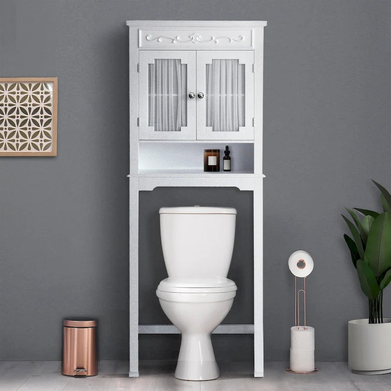 Meuble de rangement en bois Teamson Home Lisbon à placer au-dessus des toilettes