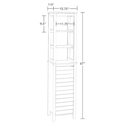 Armoire de rangement haute à une porte RiverRidge Madison pour salle de bain, avec étagères intérieures ouvertes et réglables