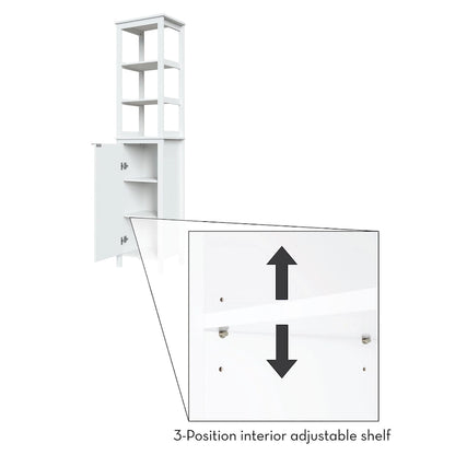 Armoire de rangement haute à une porte RiverRidge Madison pour salle de bain, avec étagères intérieures ouvertes et réglables