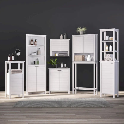 Armoire de rangement haute à une porte RiverRidge Madison pour salle de bain, avec étagères intérieures ouvertes et réglables