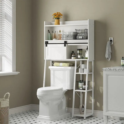 Armoire de rangement à poser au-dessus des toilettes avec porte-papier toilette intégré - 11,81 cm (P) x 32,49 cm (L) x 60,63 cm (H)