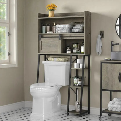 Armoire de rangement à poser au-dessus des toilettes avec porte-papier toilette intégré - 11,81 cm (P) x 32,49 cm (L) x 60,63 cm (H)