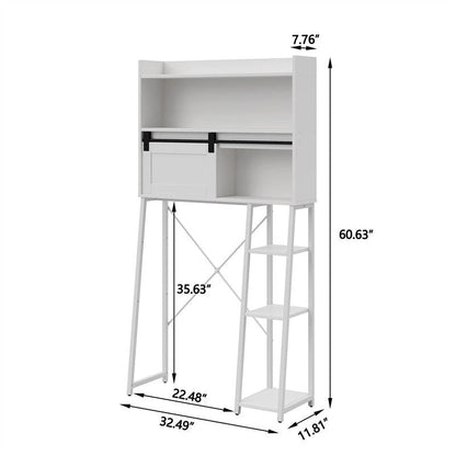 Armoire de rangement à poser au-dessus des toilettes avec porte-papier toilette intégré - 11,81 cm (P) x 32,49 cm (L) x 60,63 cm (H)