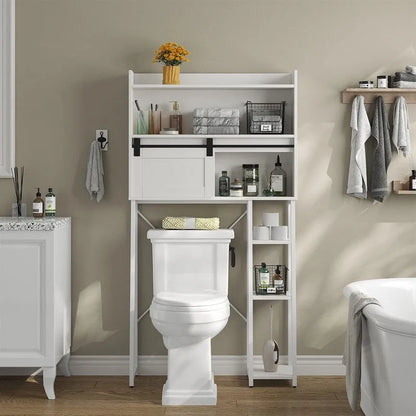 Armoire de rangement à poser au-dessus des toilettes avec porte-papier toilette intégré - 11,81 cm (P) x 32,49 cm (L) x 60,63 cm (H)