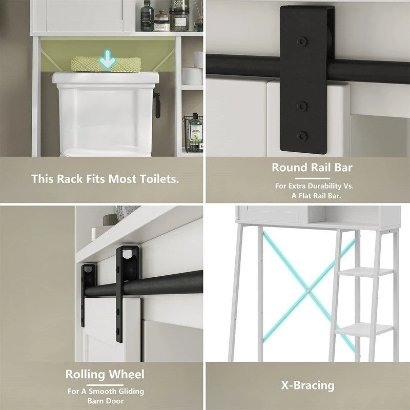 Armoire de rangement à poser au-dessus des toilettes avec porte-papier toilette intégré - 11,81 cm (P) x 32,49 cm (L) x 60,63 cm (H)