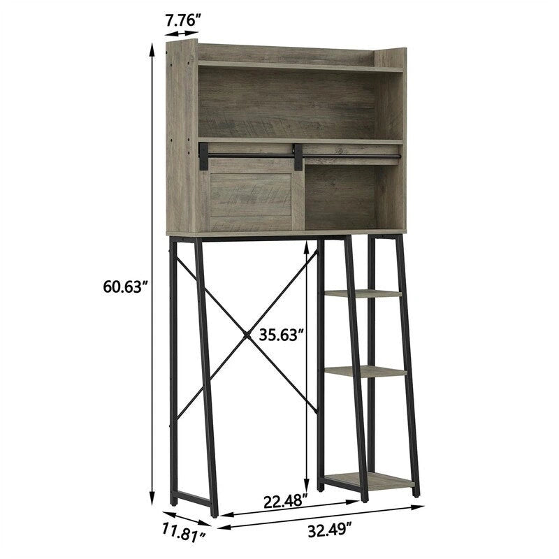 Armoire de rangement à poser au-dessus des toilettes avec porte-papier toilette intégré - 11,81 cm (P) x 32,49 cm (L) x 60,63 cm (H)