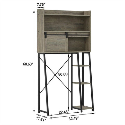 Armoire de rangement à poser au-dessus des toilettes avec porte-papier toilette intégré - 11,81 cm (P) x 32,49 cm (L) x 60,63 cm (H)