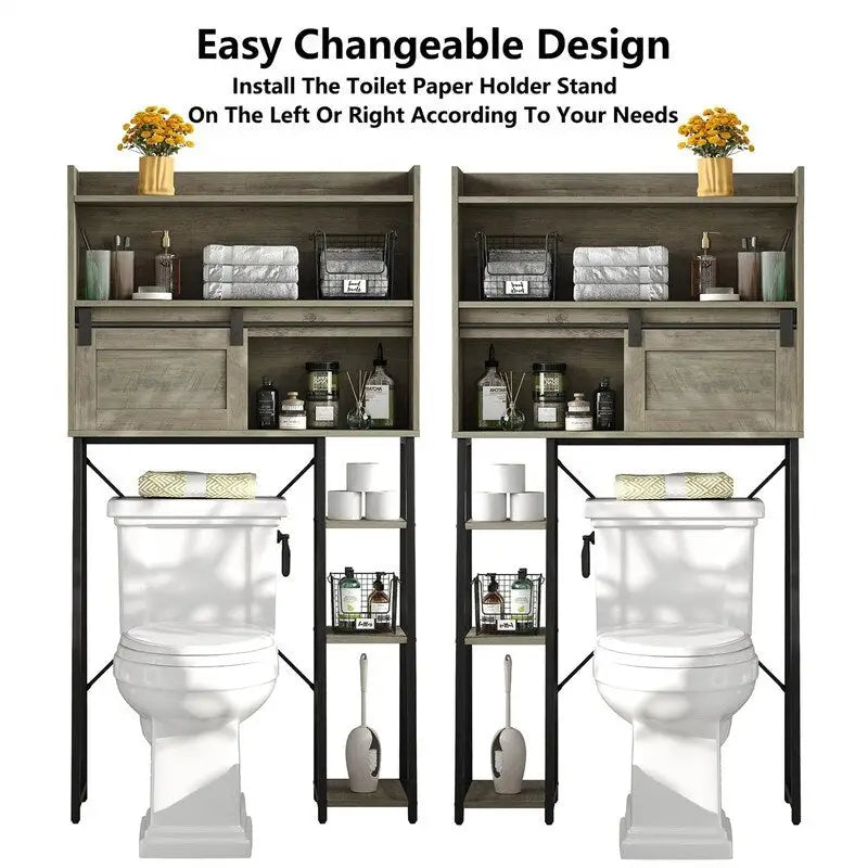 Armoire de rangement à poser au-dessus des toilettes avec porte-papier toilette intégré - 11,81 cm (P) x 32,49 cm (L) x 60,63 cm (H)