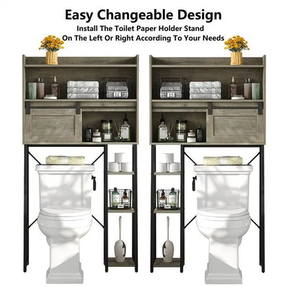 Armoire de rangement à poser au-dessus des toilettes avec porte-papier toilette intégré - 11,81 cm (P) x 32,49 cm (L) x 60,63 cm (H)