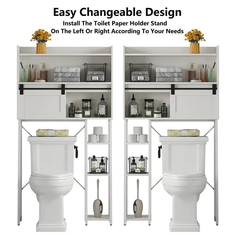 Armoire de rangement à poser au-dessus des toilettes avec porte-papier toilette intégré - 11,81 cm (P) x 32,49 cm (L) x 60,63 cm (H)