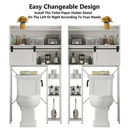 Armoire de rangement à poser au-dessus des toilettes avec porte-papier toilette intégré - 11,81 cm (P) x 32,49 cm (L) x 60,63 cm (H)