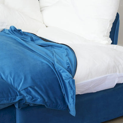 Canapé d'angle Cloud, canapé modulaire 5 places en plumes et duvet, canapé convertible en velours en forme de L avec assise large et profonde.